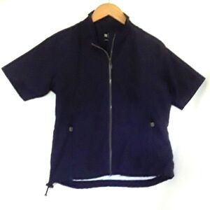 Adidas Short Sleeve Dark Navy Blue Full  Zip Up Jacket Small